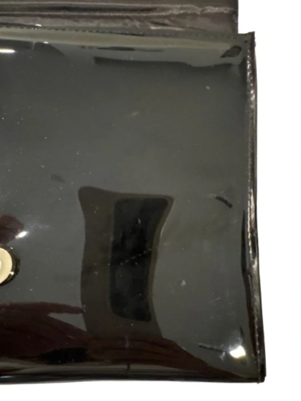 TED BAKER LONDON Verai Patent Black Wristlet Clutch with Bow Accent